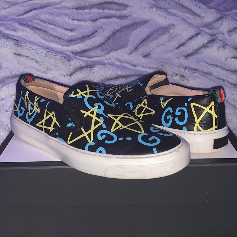 COPY - Gucci Graffitti Slip On Leather Skate Snea…